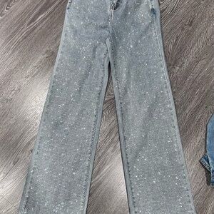 Women's Sparkly Straight Leg Jeans